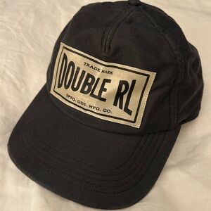 Double RL Cotton Logo Trucker Cap in Dark Navy